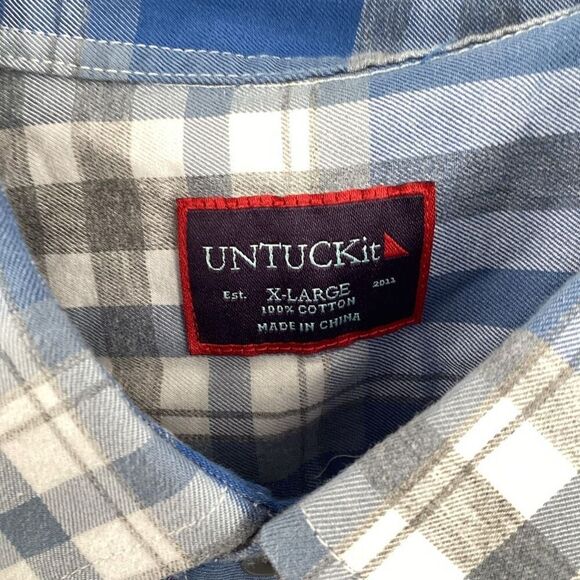 EUC Mens UNTuckit Plaid Button Up Long Sleeve Top - XL‎ - Picture 3 of 6